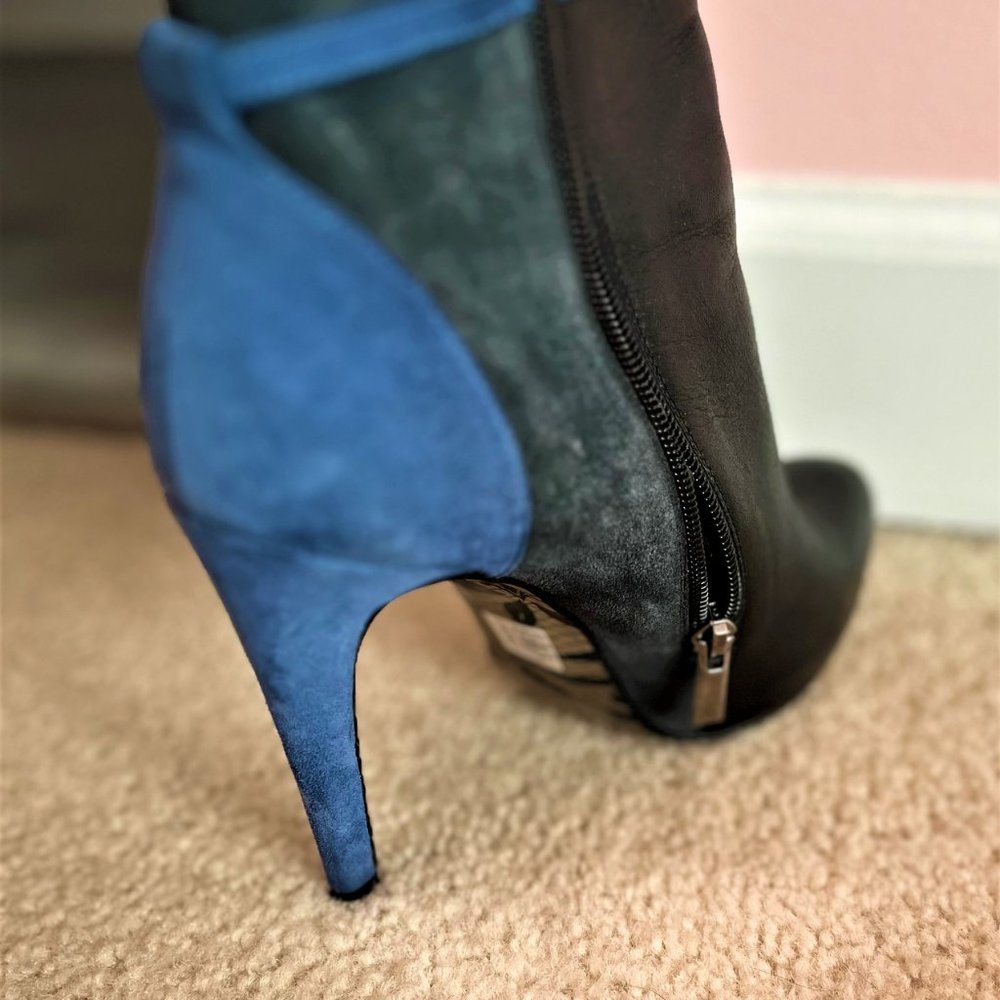 Max Clan Rome Blue & Black Suede/Leather Boots - Picture 3 of 4